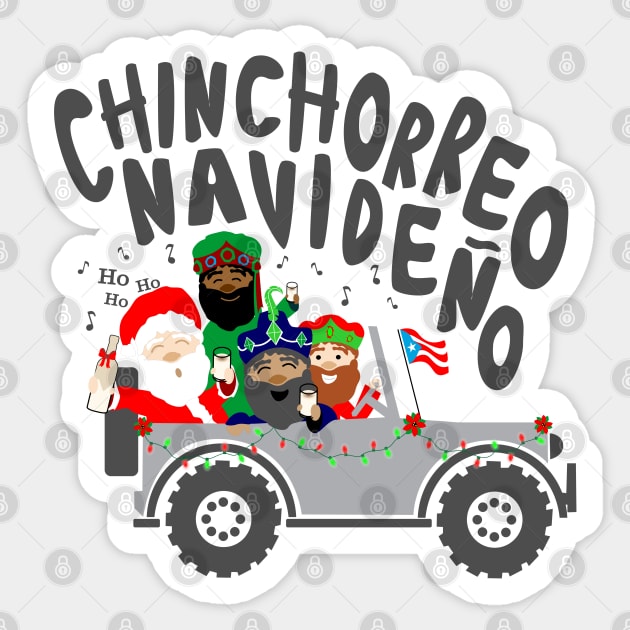 Puerto Rico Chinchorreo Coquito Christmas Santa & Three Kings Sticker by bydarling